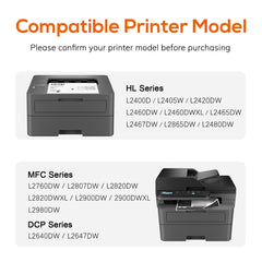 Jeostarky Compatible TN830XL TN830 Toner Replacement for Brother TN830XL TN830/XL/V Toner Work with HL-L2460DW HL-L2405W HL-L2400D HL-L2480DW MFC-L2820DW XL MFC-L2900DW DCP-L2640DW Printer (4 Black)